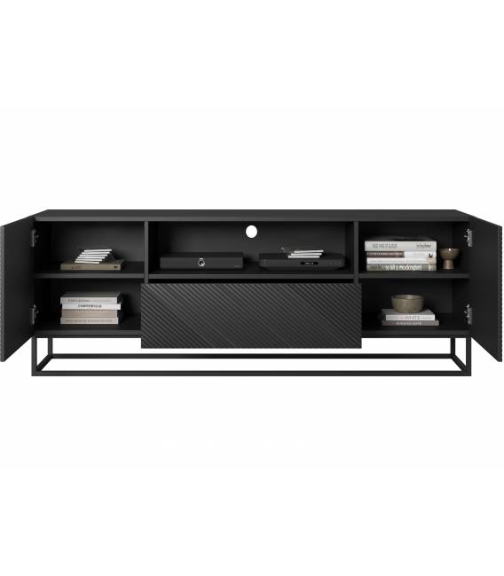 TV staliukas TASHA 167x40 matinė juoda