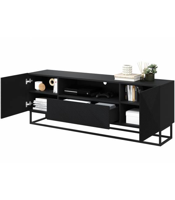 TV staliukas TASHA 167x40 matinė juoda