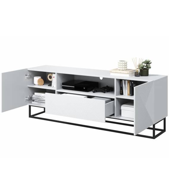 TV staliukas TASHA 167x40 matinė balta
