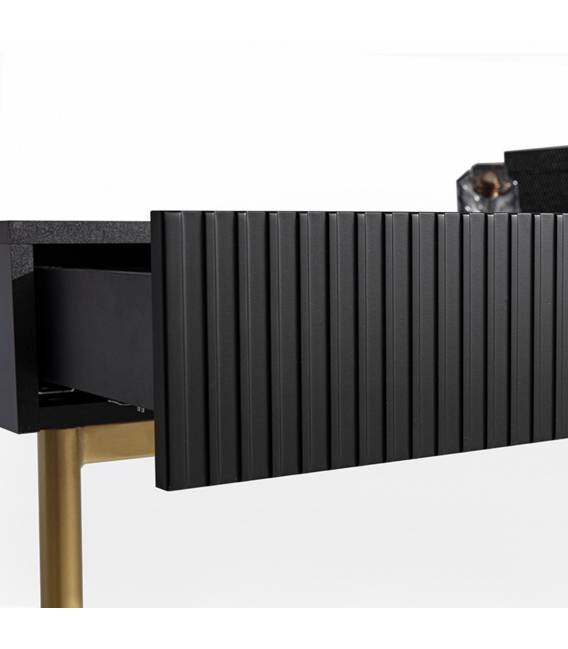 Konsolė NICOLE 100x41 juoda/auksinės kojos