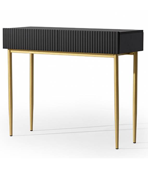 Konsolė NICOLE 100x41 juoda/auksinės kojos