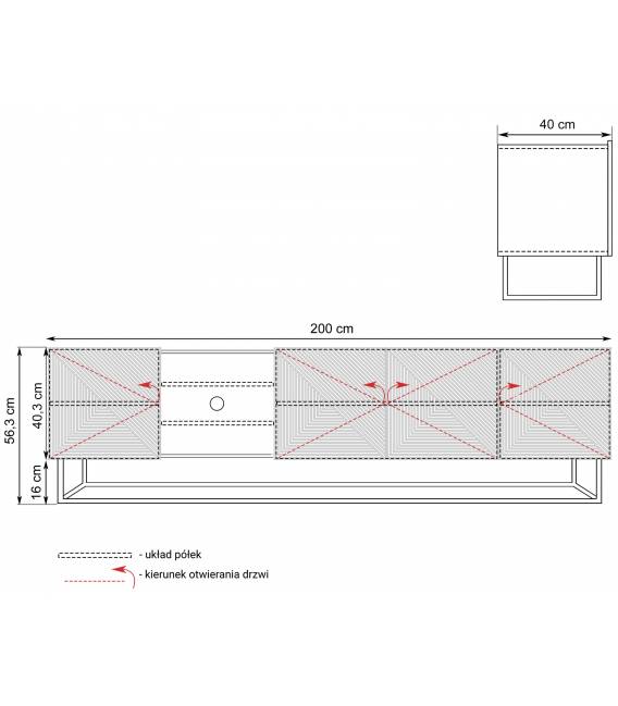 TV staliukas TASHA 200x40 kašmyro