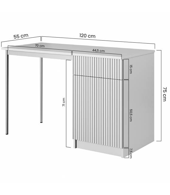 Darbo stalas NICOLE 120x55 juodas