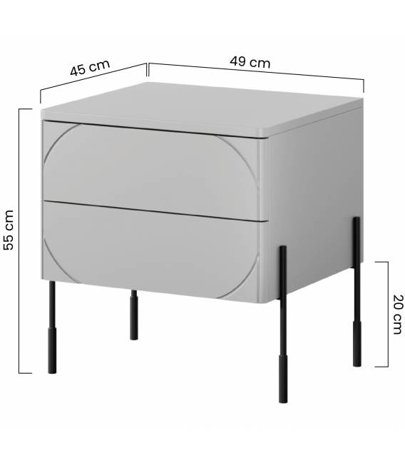 Naktinė spintelė SONATIA 55x45 kašmyro