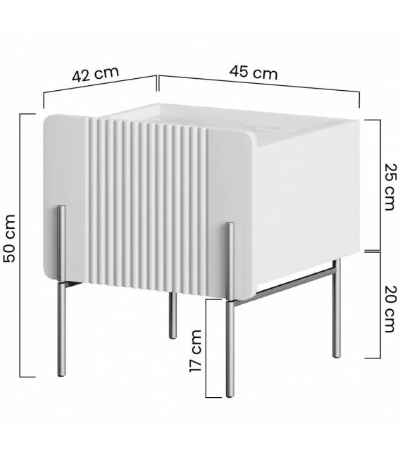 Naktinė spintelė MALMI 45x42 kašmyro