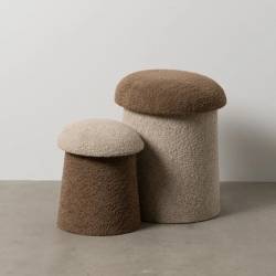 Pufai MUSHROOM 40x48 / 30x38 beige/rudas (2 vnt.)