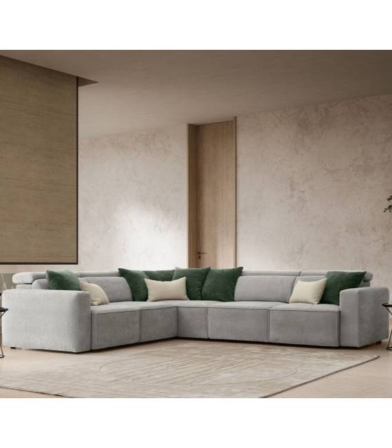 Minkštas kampas HILL 281x320 pilkas