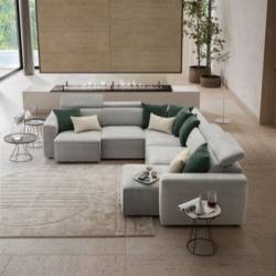 Minkštas kampas HILL 281x320 pilkas