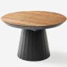 Išskleidžiamas stalas JAZZ Ø130 american walnut/ black