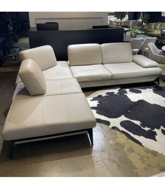 Minkštas kampas ANDREA 310x250 šviesiai rusvas / natūrali oda