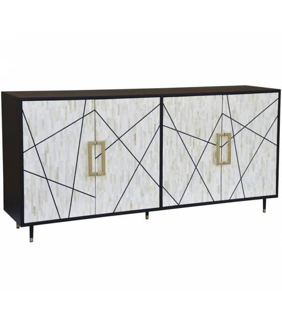 Komoda HUESO 170x40 auksinė/juoda