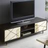TV spintelė HUESO 140x40 auksinė/juoda