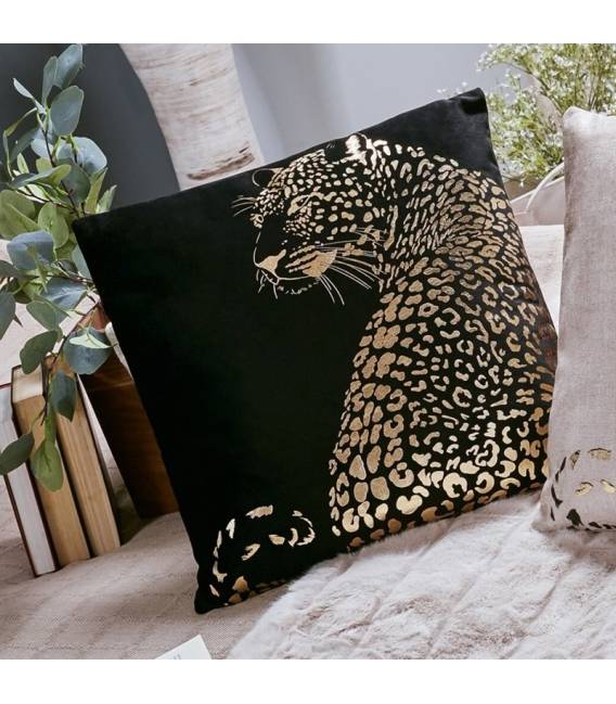 Pagalvėlė LEOPARDO 45x45 juoda/auksinė