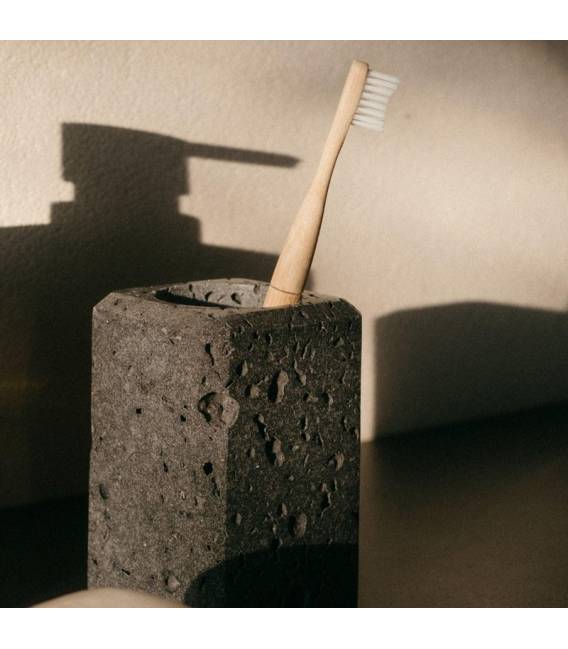 Dantų šepetėlio laikiklis TRAVERTINE juodas