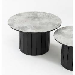 Kavos staliukai MUSHROOM L Ø90/Ø70 rambla/ black (2 vnt.)