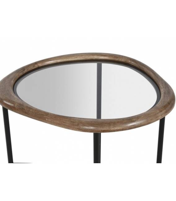 Šoninis staliukas SPRUCE GLASS 61x52 rudas