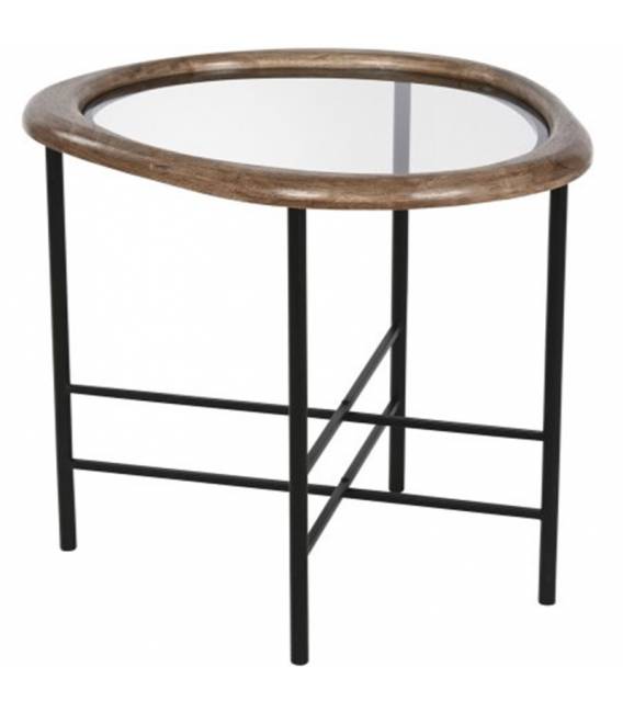 Šoninis staliukas SPRUCE GLASS 61x52 rudas