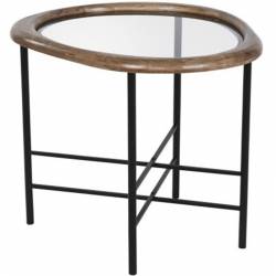 Šoninis staliukas SPRUCE GLASS 61x52 rudas