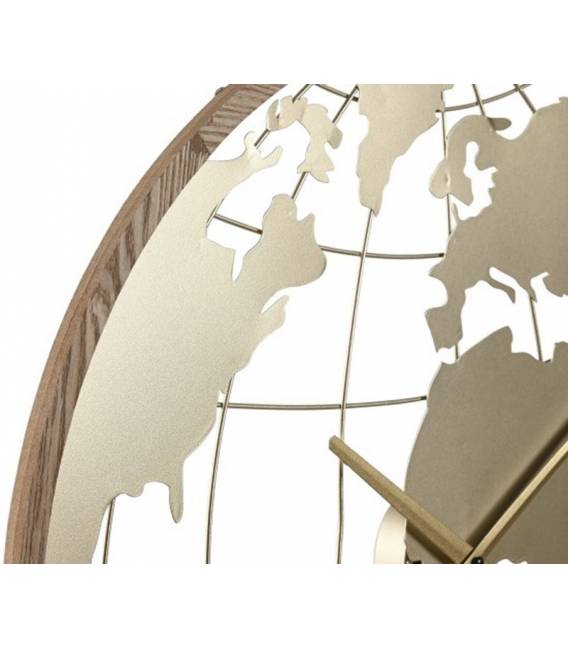 Laikrodis WORLD MAP Ø60 auksinis