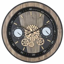 Laikrodis MOVEMENT Ø60 juodas/rudas