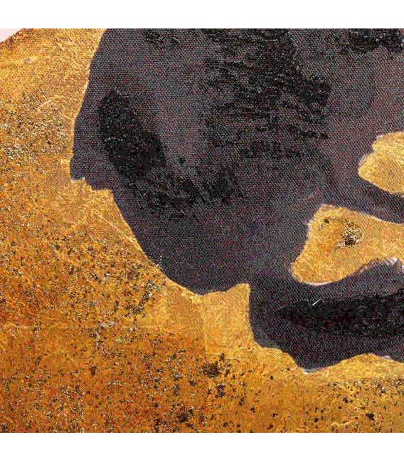 Paveikslas BLACK BLOTS 60x60 juodas/geltonas