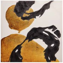 Paveikslas BLACK BLOTS 60x60 juodas/geltonas