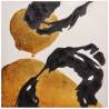 Paveikslas BLACK BLOTS 60x60 juodas/geltonas