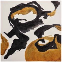 Paveikslas YELLOW BLOTS 60x60 juodas/geltonas