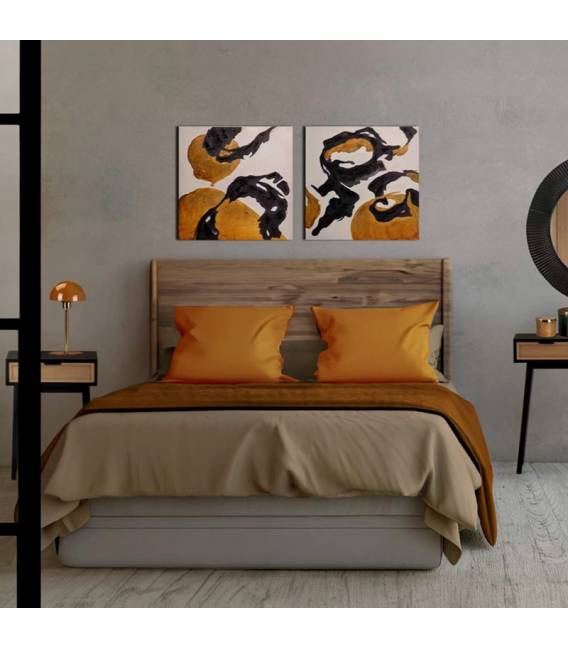 Paveikslas YELLOW BLOTS 60x60 juodas/geltonas