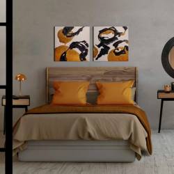 Paveikslas YELLOW BLOTS 60x60 juodas/geltonas