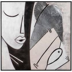 Paveikslas FACE 100x100 pilkas