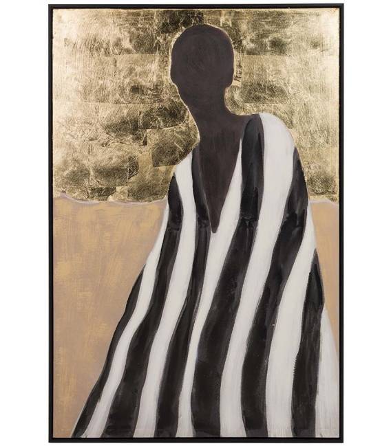 Paveikslas STRIPES-A 80x120 auksinis/juodas