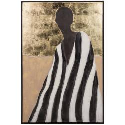 Paveikslas STRIPES-A 80x120 auksinis/juodas