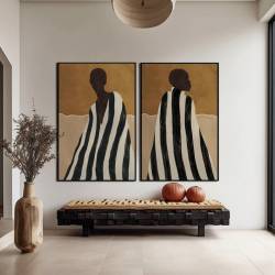 Paveikslas STRIPES-B 80x120 auksinis/juodas
