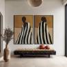 Paveikslas STRIPES-B 80x120 auksinis/juodas