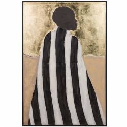 Paveikslas STRIPES-B 80x120 auksinis/juodas