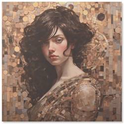 Paveikslas GIRL ROYAL-A 120x120 rudas