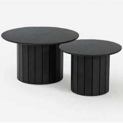 Kavos staliukai MUSHROOM M Ø80/Ø60 (2 vnt.) black beton/ black