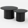 Kavos staliukai MUSHROOM M Ø80/Ø60 (2 vnt.) black beton/ black