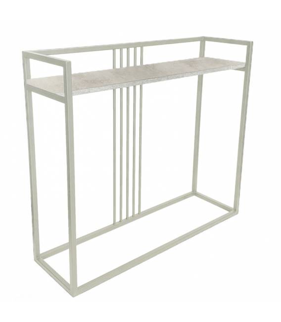 Konsolė WOX 100x30 white chromix / smėlio koja