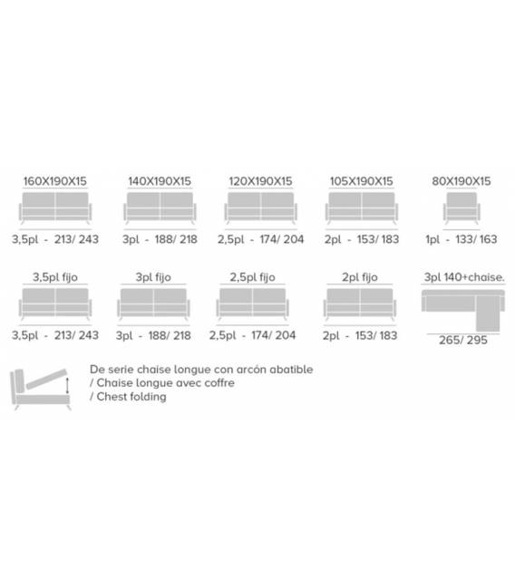 Sofa-lova BREMEN 188(218)x100 balta
