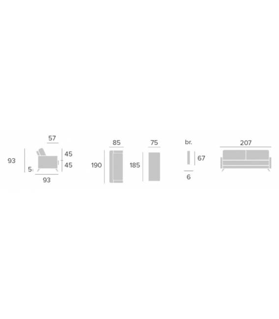 Sofa-lova DUETTO 207x93 geltona