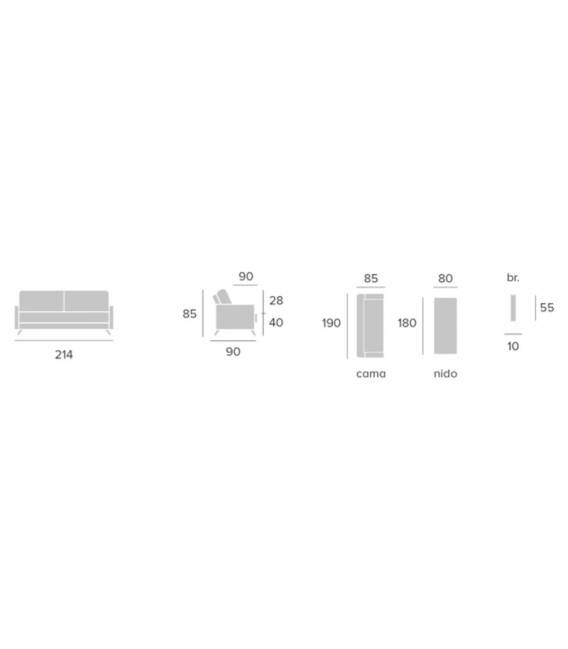 Sofa-lova FANI 214x90 balta