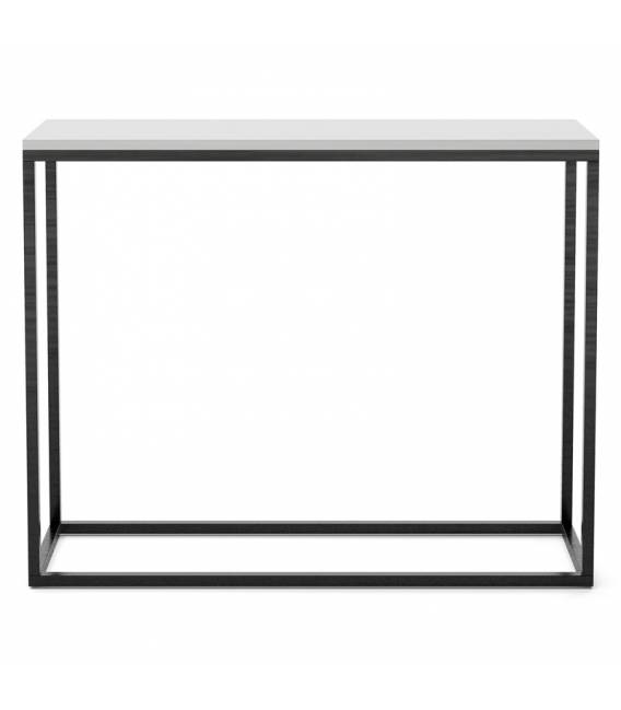 Konsolė TIRUA 100x25 balta/juodos kojelės