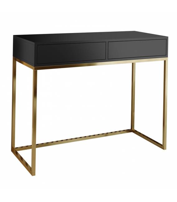 Konsolė AGRIO 100x35 juoda/auksinės kojelės