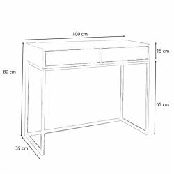 Konsolė AGRIO 100x35 juoda/auksinės kojelės