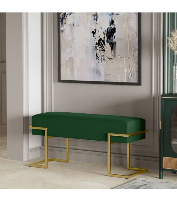 Suoliukas RENGO 80x34 žalias/ auksinės kojos