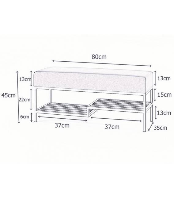 Suoliukas FABIAN 80x35 beige/juodos kojelės