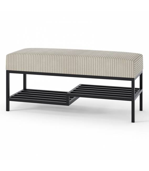 Suoliukas FABIAN 100x35 beige/juodos kojelės