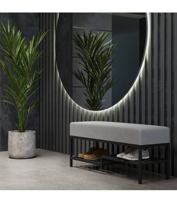 Suoliukas FABIAN 100x35 beige/juodos kojelės